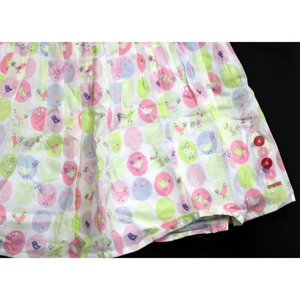 NWT 2005 Gymboree A Bird's Life Easter Spring Knife tucked Skirt Dots Birds sz 4